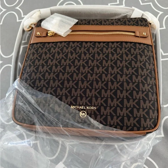 Michael Kors Brown and Tan Signature Shoulder Bag - Picture 2 of 2